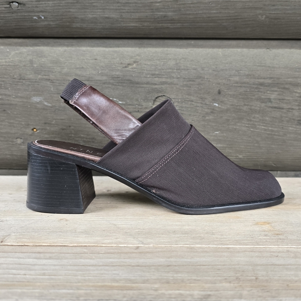 Nine West Tisha 90s Minimalist Revival Slingback Mule Block Heels 7.5M